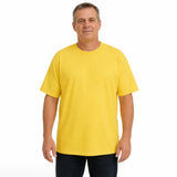 5x Mens Plain T Shirt 100% COTTON Loose Baggy Fit Blank Tee Top Basic in Yellow V563-UG-ULS-7380-5-YW-S