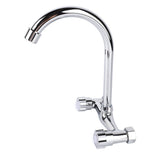 Wall Mount Kitchen Stainless Steel Smooth Surface 2 Handles Faucet Kitchen Faucet for Home V1294-YM0901-3118230146311