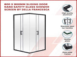 800 x 800mm Sliding Door Nano Safety Glass Shower Screen By Della Francesca V63-829421