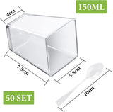 Mini dessert cups 50 pieces reusable - clear - square plastic dessert cups - cheesecake V1259-DP01-BO-230
