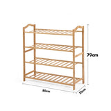 Levede Bamboo Shoe Rack Storage Wooden EA0221-80-4