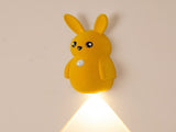 Adorable bunny-shaped motion sensor wall light with magnetic mounting, flicker-free LED, and three V1341-ZY-LBKH5RCF-YELLOW-3PCS