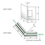 100cm Frameless Diamond Shower Screen White F-Brackets with SS Hinges & Square Double Pull Handle V63-911241