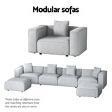 Artiss Modular Sofa Chaise Set 6-Seater Grey SBED-E-FA-02-6S-GY