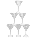 6Pcs LED Light Up Flashing Plastic Martini Glasses 210ml LED Cocktail Glasses with Stem Party Prop V1294-YM0703-3119220189711