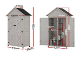 Gardeon Outdoor Storage Cabinet Cupboard Lockable Tool Organizer Shed Adjustable Grey OSC-CABI-WOOD-DD-GE