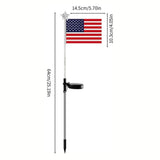 Solar American Flag Gardens,4th of July Decoration Patriotic Solar American Flags Lawn V1366-AZ2-W-16381