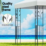 Instahut Gazebo 3x3m Marquee Outdoor Wedding Party Event Tent Home Iron Art Shade White GAZEBO-IR-LE-HF-3X3-WH-AB
