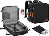 Black Large Capacity Backpack with USB Charging Port and Waterproof Fabric for Travel Work and Daily V888-ELOSUNG43813