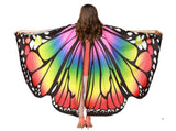 Adult Rainbow Butterfly Cape Party Costume Halloween Fancy Dress Up Accessory V563-12875