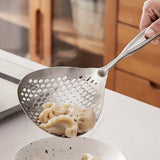 Stainless Steel Large Slotted Spoon For Cooking Pasta Dumplings Hot Pot Strainer With Wooden Handle V1369-AZ3-W-14676