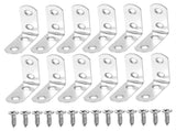 16 Sets Angle Brackets for Shelves 90 Degree Corner Brace Braces Silver V1370-AZ4-14039