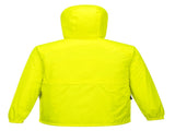 HUSKI STRATUS RAIN JACKET Waterproof Workwear Concealed Hood Windproof Packable - Yellow Fluro - 3XL V563-918032-STRATUS-YLWFLU-3XL