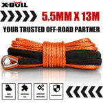 X-BULL 12V Electric Winch 4500LB Winch Boat Trailer Steel Cable With 5.5MX13M Synthetic Rope Orange V211-AUEB-AXEW017XBSR001