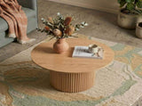 Luxe Ribbed Round Coffee Table Wooden V264-TAB-723C-NTR-NA-1
