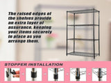 Modular Wire Storage 90x45cm Steel Shelving Black With Fixed Legs For Garage Warehouse Or Kitchen V63-841431