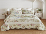 100% Cotton Ivory Cottage Rose Coverlet Bedspread Set V745-MMPAC06498Q13U