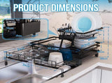 CARLA HOME Expandable Dish Drying Rack with Drainage Spout, Utensil Holder & Drainboardfor Kitchen LSB-36265