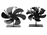 6 Blades Heat Powered Stove Fan Self Starting High Temperature Resistant Fireplace Fan LT385 4 Black V1294-YM3113220250411-0421