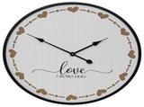 Love Grows Here Wall Clock 60cm V637-92105CLK