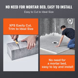 Shower Curb Kit, 1828x1828mm, 72"x72" Shower Pan Kit with 50.8mm ABS Central Flange, 101.6mm V952-ABSLYTJHSABSAJTFCV0