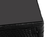 Gardeon 3PC Outdoor Bistro Set Patio Furniture Wicker Chairs Table Cushion All Black ODF-BISTRO-RATTAN-S-BK