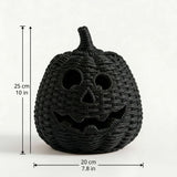 Halloween Seaweed Woven Pumpkin Tabletop Ornament Lantern Style Handcrafted Natural Look Seasonal V1366-AZ2-W-27157