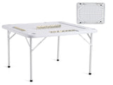 Mahjong Table, Square 4 Player Folding Card Table with 4 Cup Holders & 4 Chip Trays, Portable Domino V952-SDMJZBSDMNGPT73ZQV0