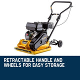 BAUMR-AG 60kg 370x510mm 6.5HP Plate Compactor, Paver Pad, Transport Wheels V219-CONCOMBMRA7C0