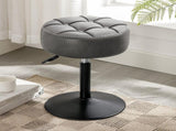 Adjustable Vanity Stool, 360 Swivel Chair for Makeup Room, Gray Faux Leather Stool for Bathroom & V1258-DP02-C-1418
