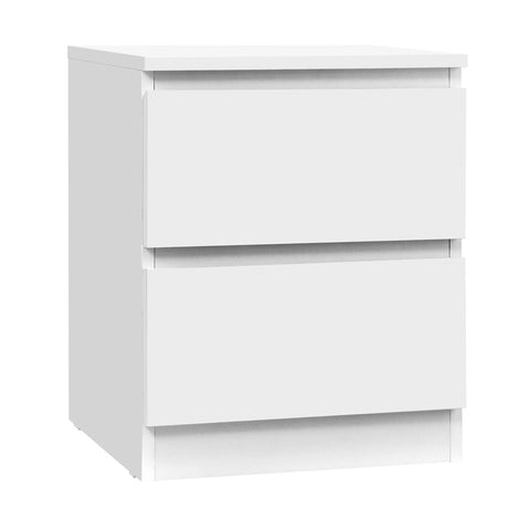 Artiss Bedside Table 2 Drawers - PEPE White FURNI-E-PURE-WH