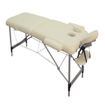 YES4HOMES 2 Fold Portable Aluminium Massage Table Massage Bed Beauty Therapy Beige V278-ALUM-FOLD2-60F-BE