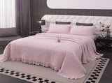 100% Cotton Embossed Pink Fringe Dream Coverlet Bedspread Set V745-MMPAC061127Q13U