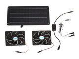 20W Solar Panel Fan Kit Heat Dissipation Ventilation Solar Powered Dual Fan with Switch for Chicken V1294-YM0710-3113230282611