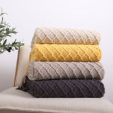 SOGA Beige Diamond Pattern Knitted Throw Blanket Warm Cozy Woven Cover Couch Bed Sofa Home Decor BLANKET922