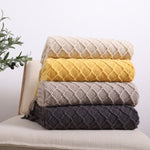 SOGA 2X Beige Diamond Pattern Knitted Throw Blanket Warm Cozy Woven Cover Couch Bed Sofa Home Decor BLANKET922X2