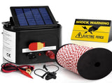 Giantz Fence Energiser 5KM Solar Powered Electric 500M Poly Rope SFC-FIK-ROPE-500M-5KM