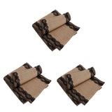 Table Runner with Lace Edging Black for Table Decoration 3Pcs V1369-AZ3-W-18038