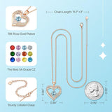 18K Rose Gold Necklaces for Women, 925 Sterling Silver Gifts for Mothers Day, Jewelry for Wife Mom V1164-325766