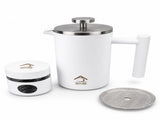 White French Press Coffee Maker 1000ml with Coffee Bean Can Extra Filter Gift Set V498-FRENCHPRESS1000SETWH