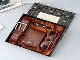 Mens 4Piece Gift Set, Wallet Belt Sunglasses Braided Bracelet, Premium Gift Box, Practical V1188-MS-820-003