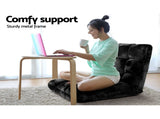 Artiss Sofa Bed Floor Lounge Recliner Foldable Chair & Side Table Bundle FLOOR-M193-S-COF08