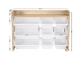 Keezi Kids Toy Box 9 Bins Bookshelf Organiser Display Shelf Storage Rack Wooden FURNI-G-TOY8BIN-WD