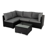 Outdoor Furniture Packages Horrocks 8 Seater Dining Set + Bondi 4 Seater Lounge Sofa – Black V264-OTF-507S-BLK-OTF-503S-BLK