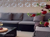 8PCS Outdoor Furniture Modular Lounge Sofa Lizard-Black V264-OTF-509S-BLK