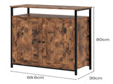 Levede Storage Cabinet Multipurpose Organiser Cupboard Adjustable Shelves EA0288-BR-AU