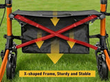 Foldable Aluminium Rollator Walker With Seat & Storage Bag, Adjustable Handles, 8" Wheels, V1181-HP001-OR