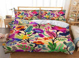 Vibrant Botanical Garden Quilt / Doona / Duvet Cover set V745-AQ043801Q3