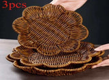 Floral Rattan-Look Woven Storage 3-Piece Set Eco-Friendly PP Material, Hand-Woven, One V1232-MHK-SJT-001