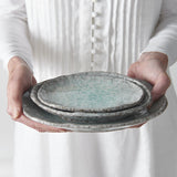 Plate Oval 25cm Aqua Splash Glaze V637-C5422